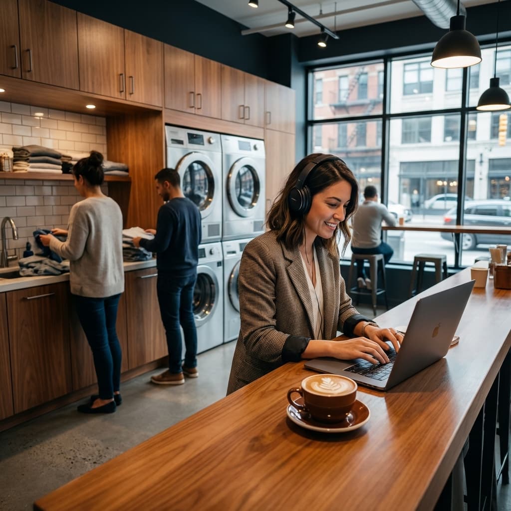 Giặt Là & Cà Phê: Không Gian Làm Việc Mới