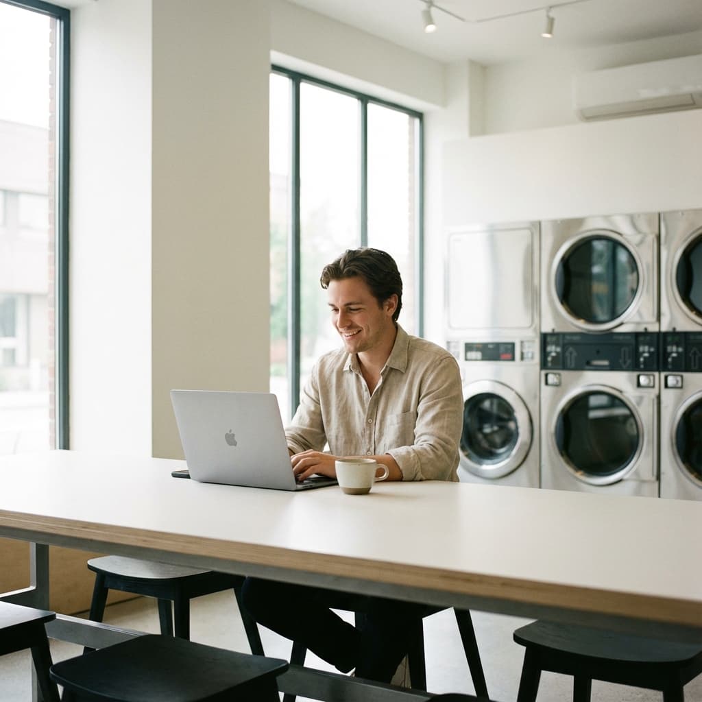 Productive freelancer at Q Laundry